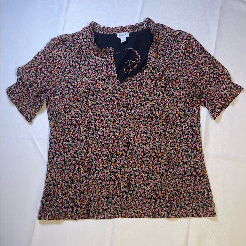 J. Crew Black Floral Women's Blouse